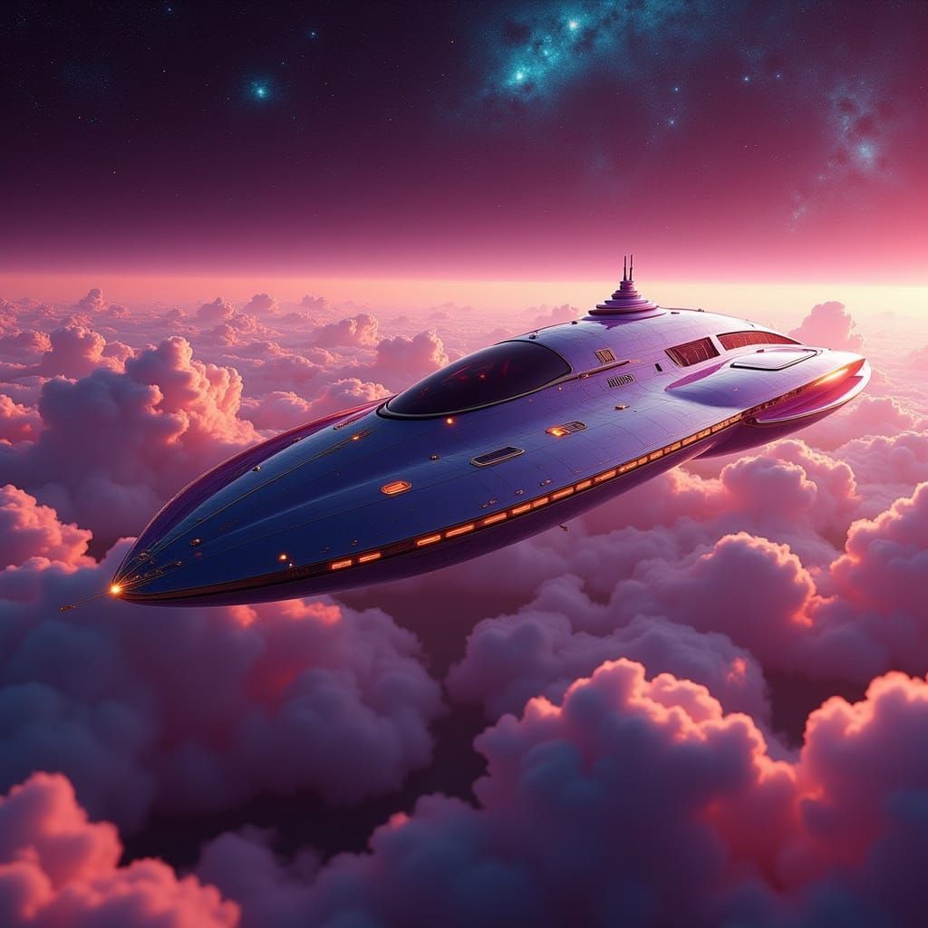 Sleek Interstellar Cruise Ship in Futuristic Style