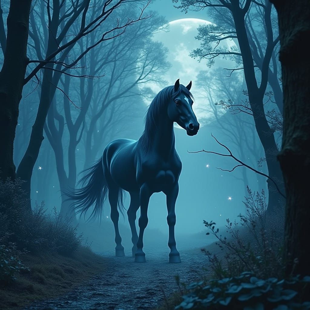 Mystical Spirit of Protection Rides into the Dreamlike Blue...
