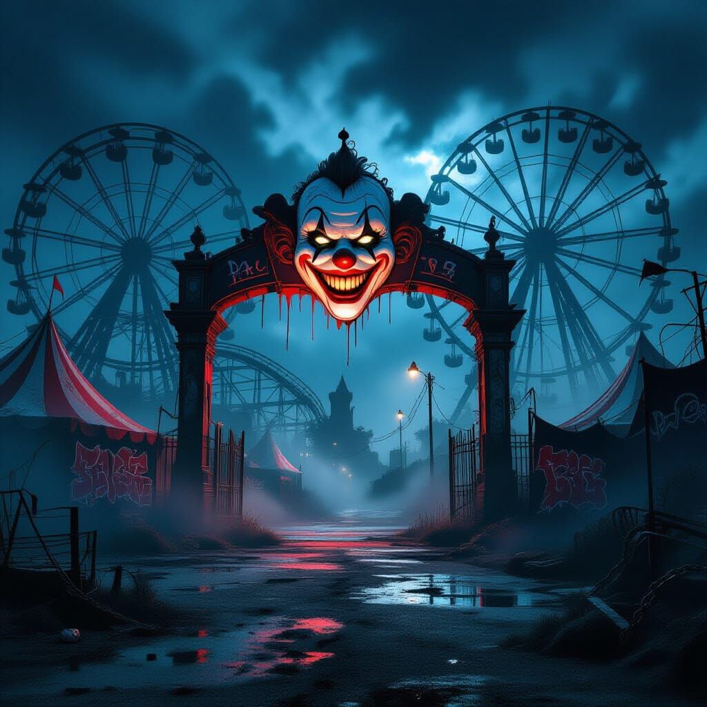 Sinister Carnival Villain Base Cinematic Digital Painting