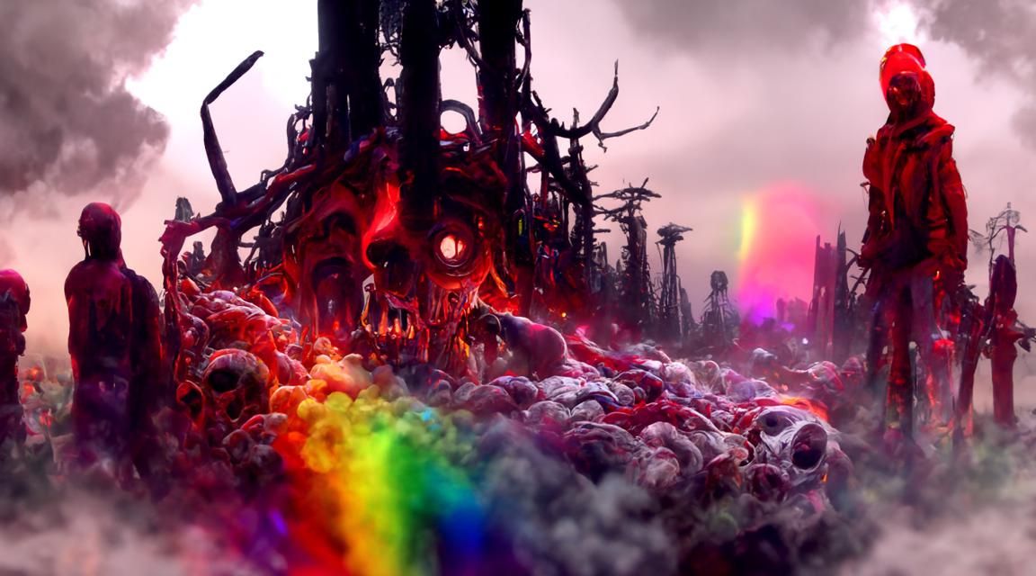 Sinister Psychedelic Render of a Hellscape