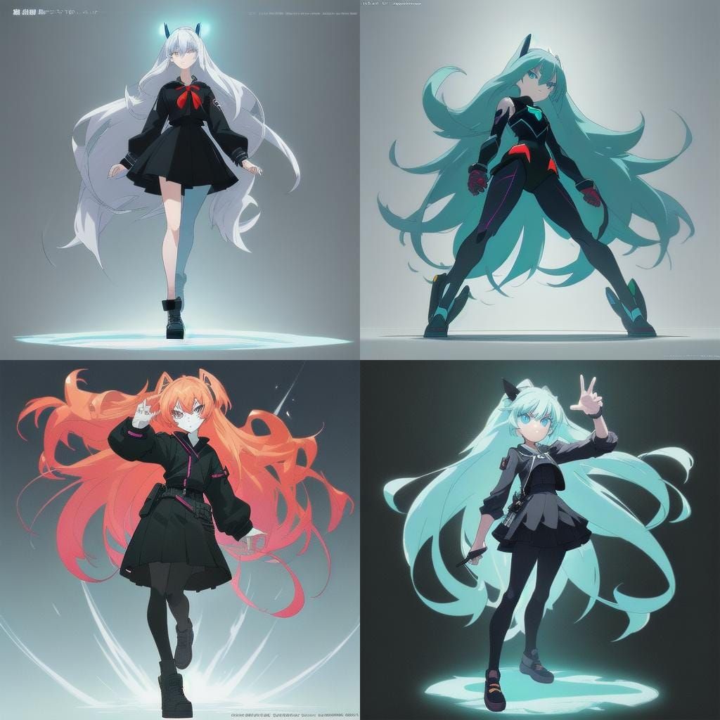 Teenage Girl Character Sketch in Anime Style