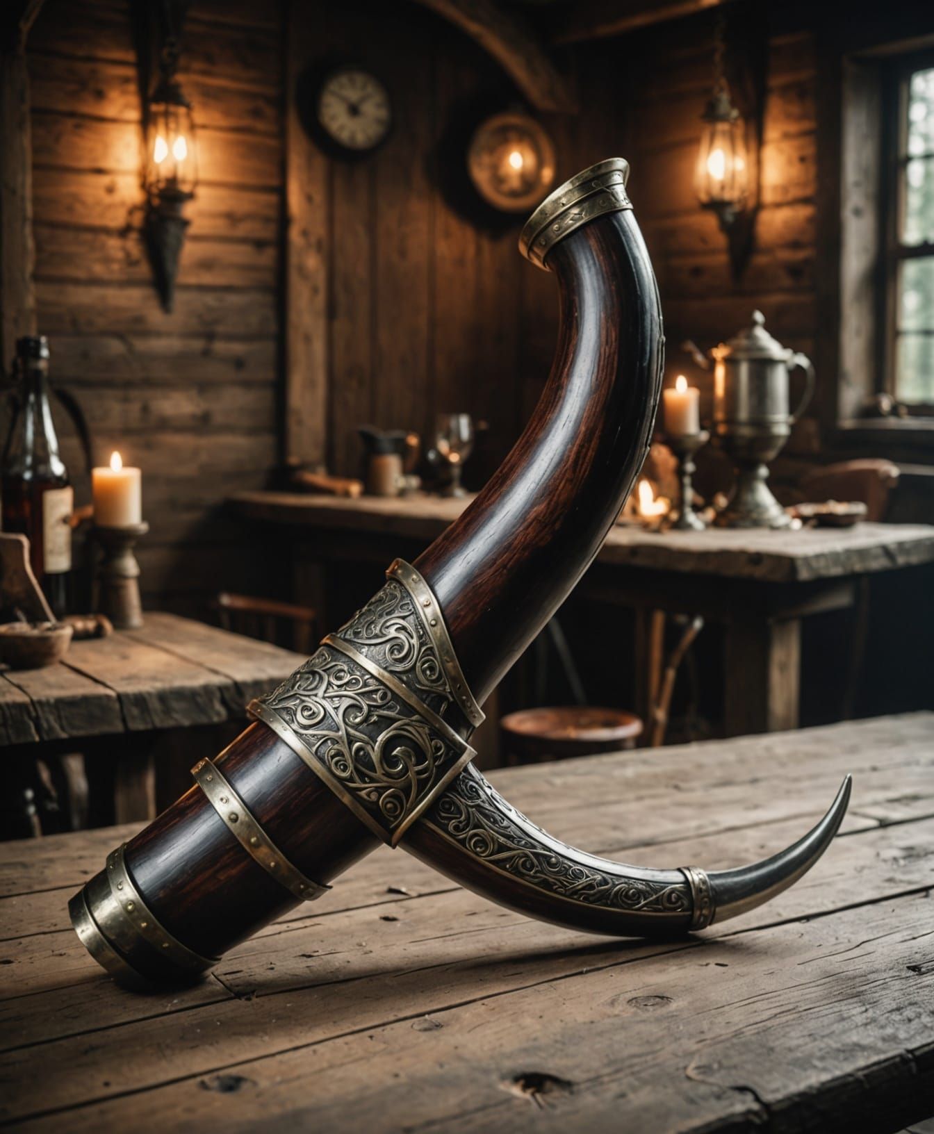 Viking drinking horn