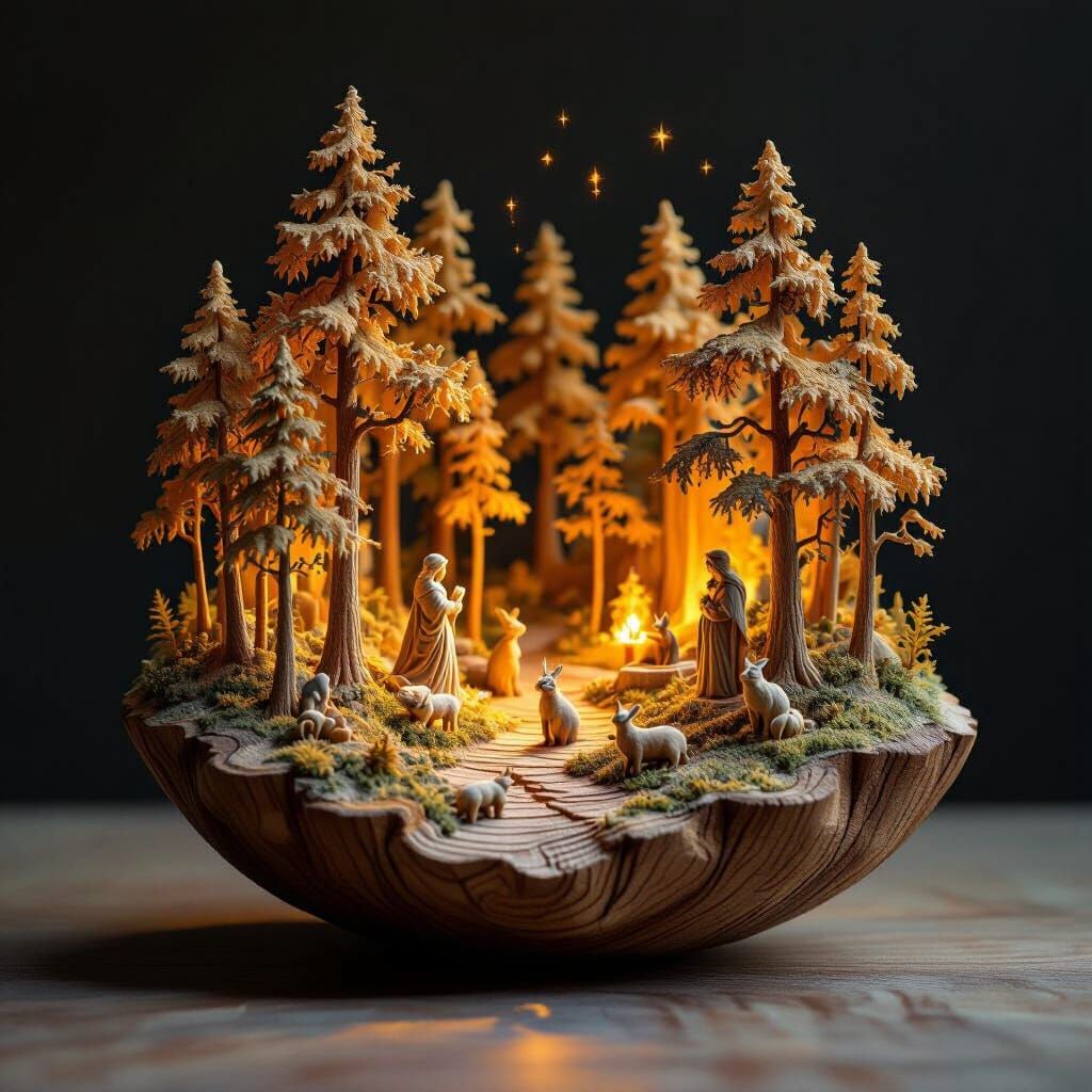 Enchanted Forest Miniatures in Hyperrealistic Dark Fantasy S...