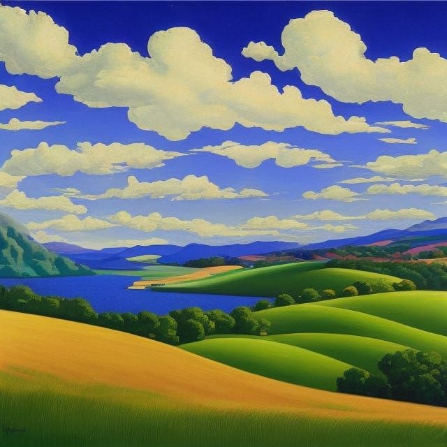 Synthwave Galactic Landscape in Impressionist Style