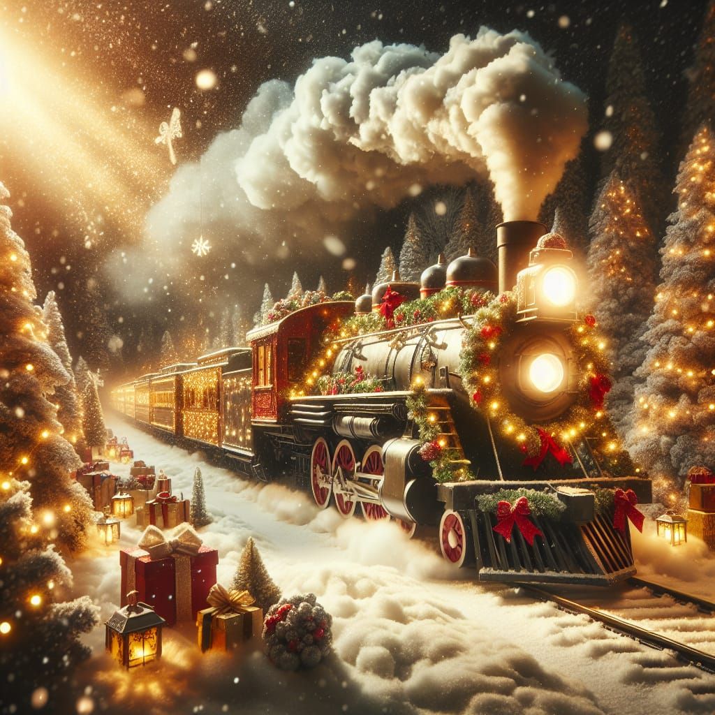 Vintage-Inspired Christmas Train Journey Through a Winter Wo...