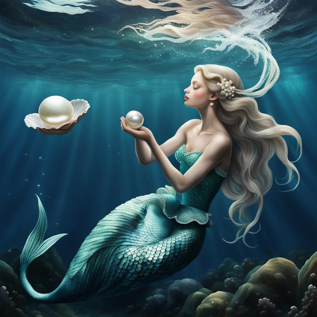 Mermaid with Pearl in Clam Shell