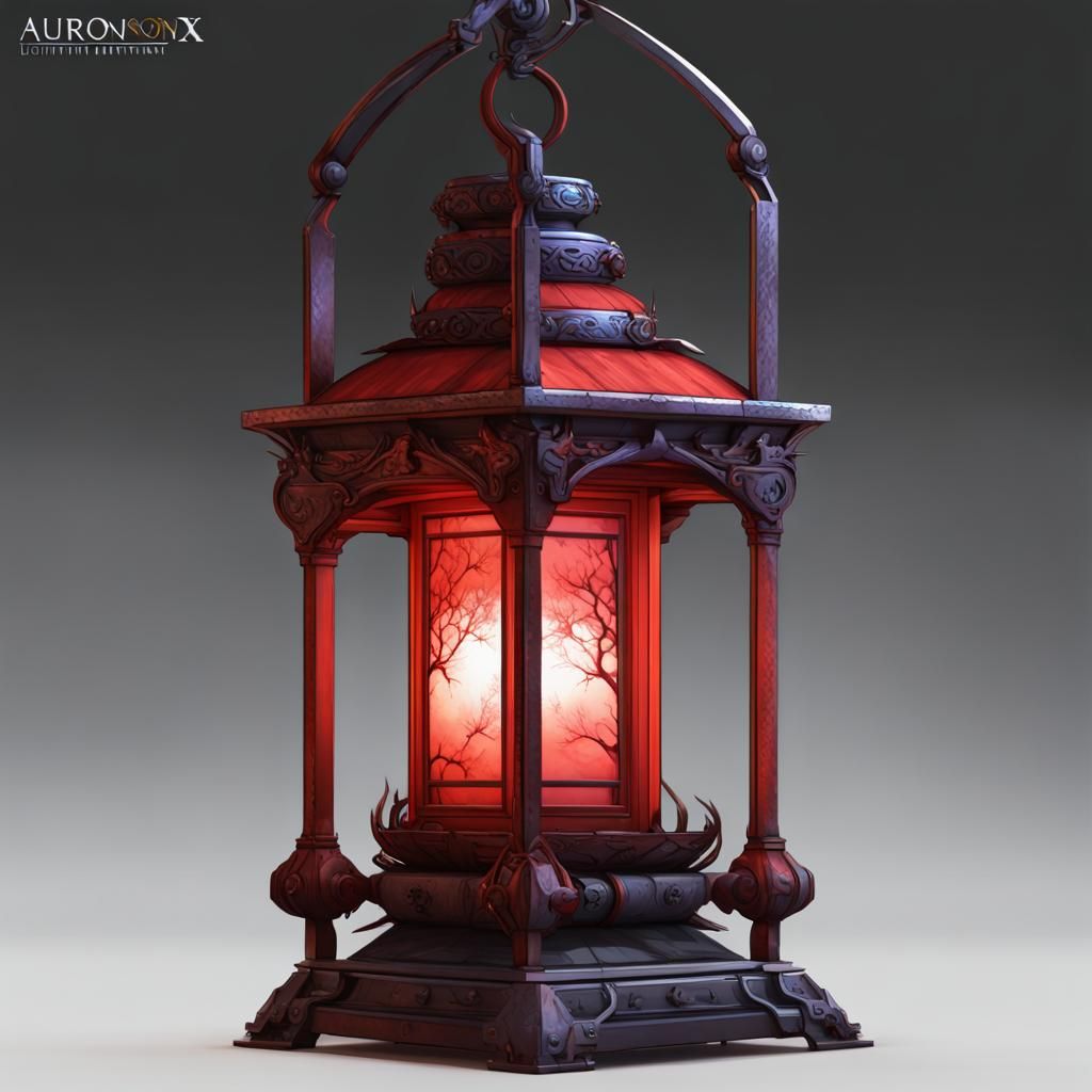 Auron Lights Lantern: Hyperdetailed Digital Art