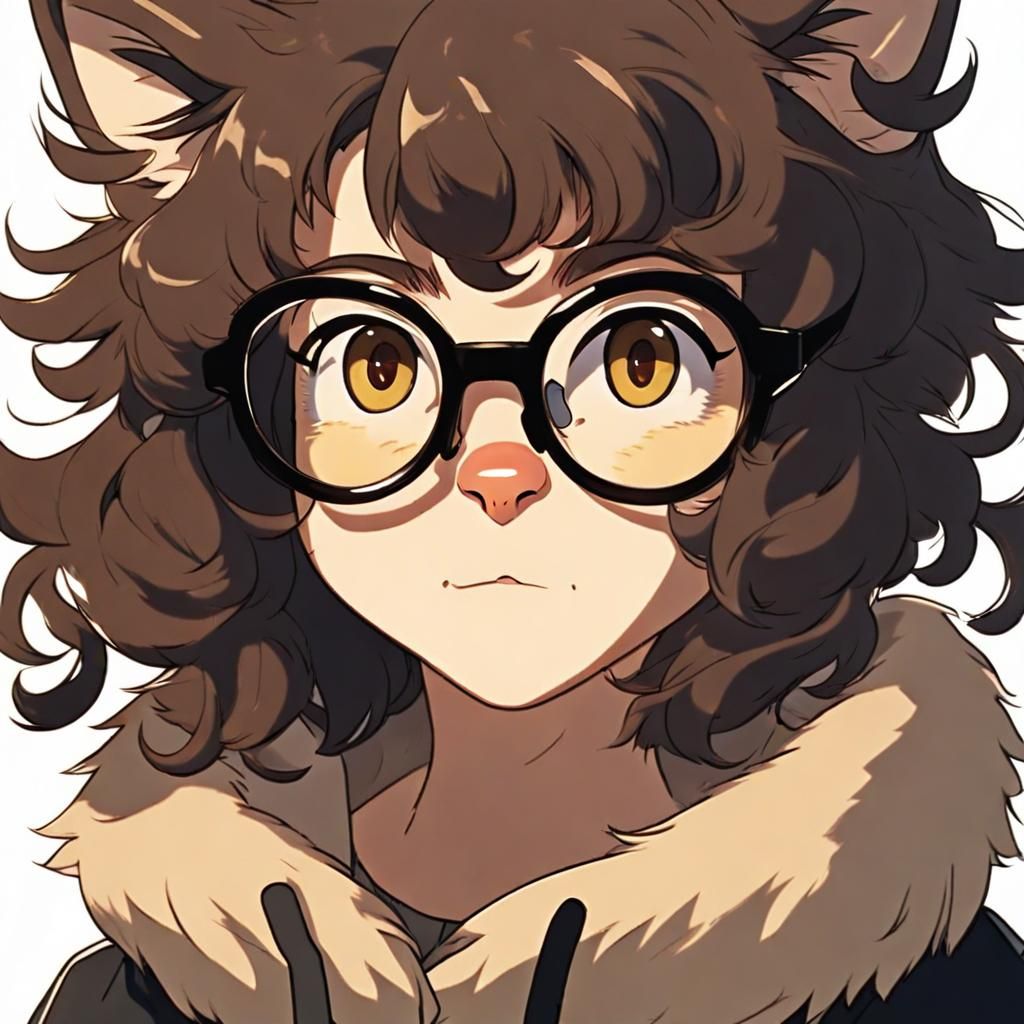 Enby Feline in Studio Ghibli Anime Style