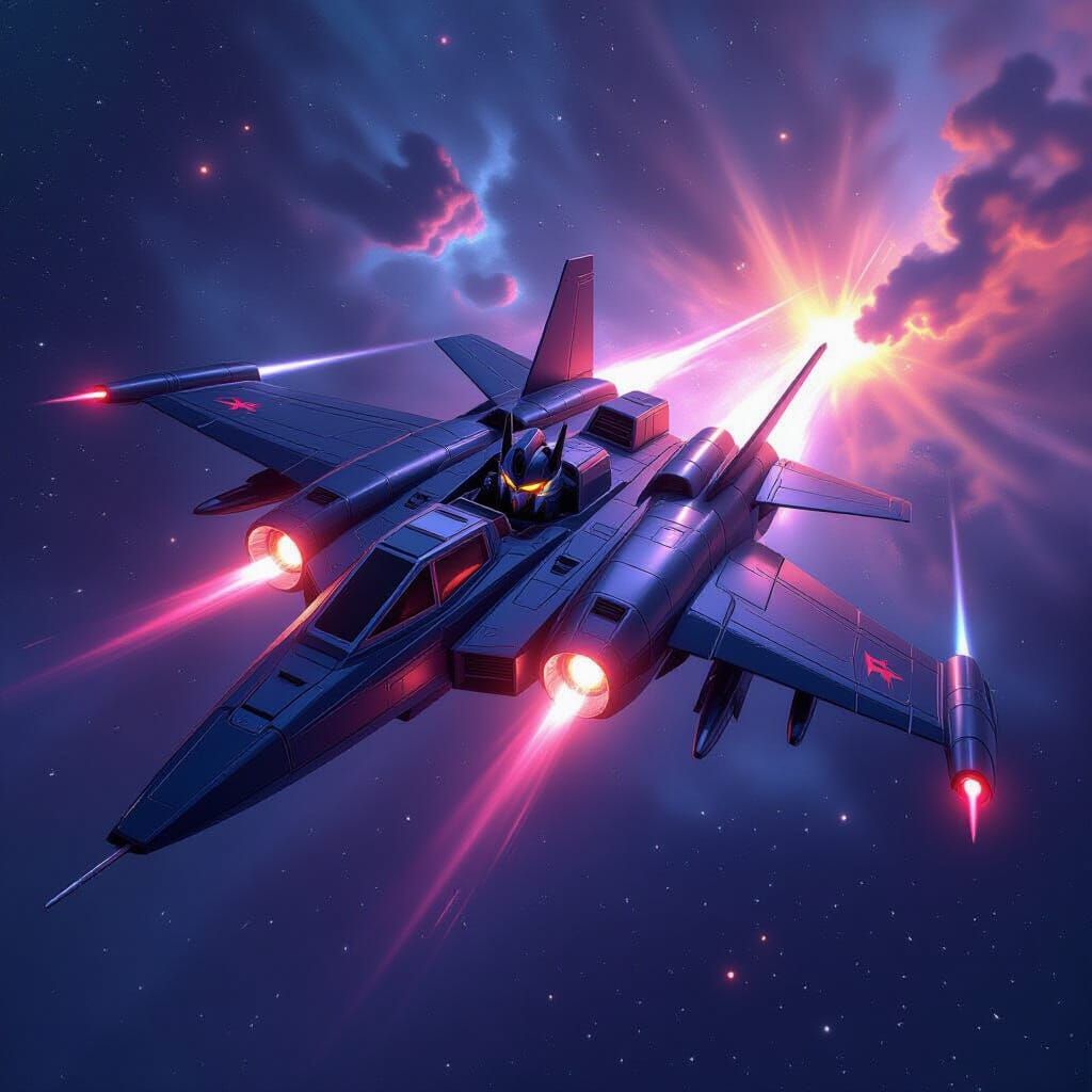 Optimus Prime as a Blackbird Jet in Nebula