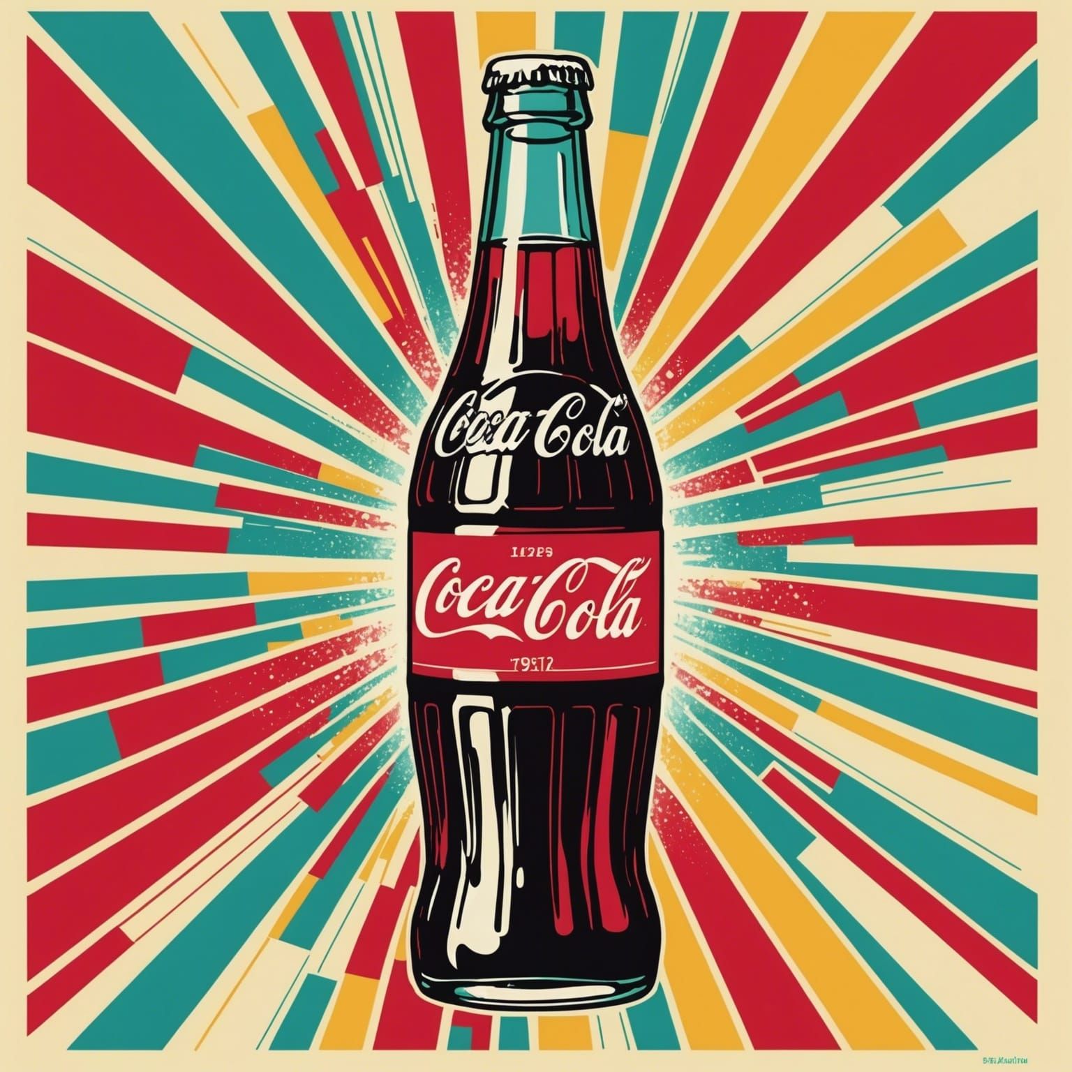 Coca-Cola Bottle in Vibrant Pop Art Style