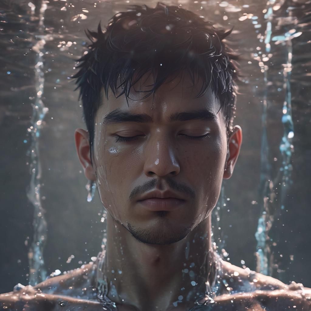 Meditating Martial Artist in Anime-Inspired 3D Art