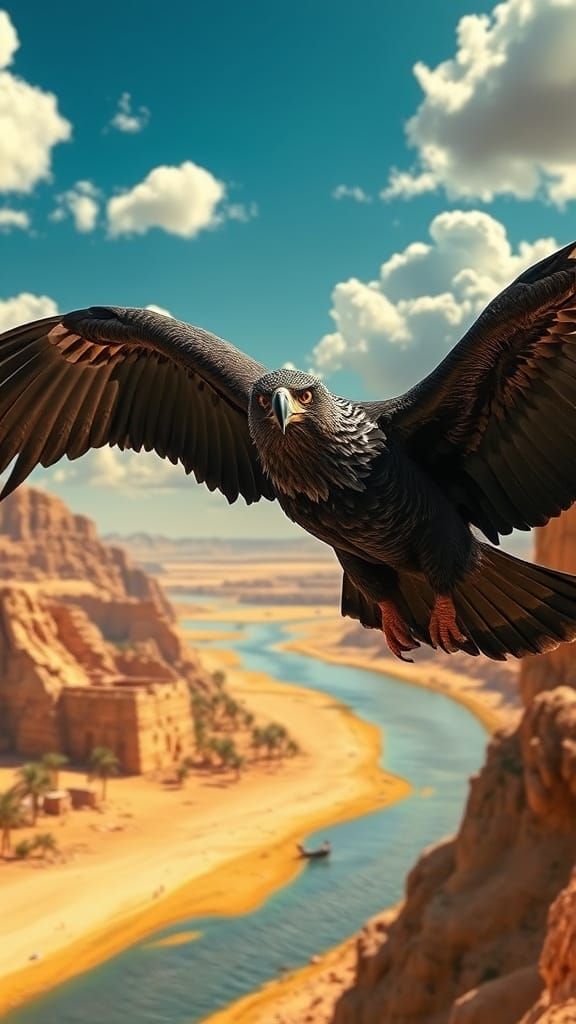 Egyptian spring time black eagle