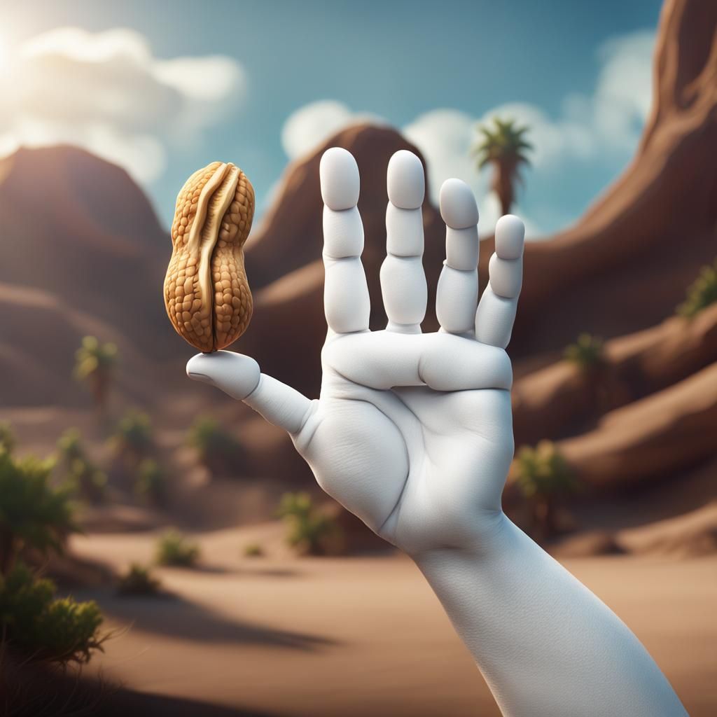 Puppet Hand Touches Peanut California, Fantasy Concept Art