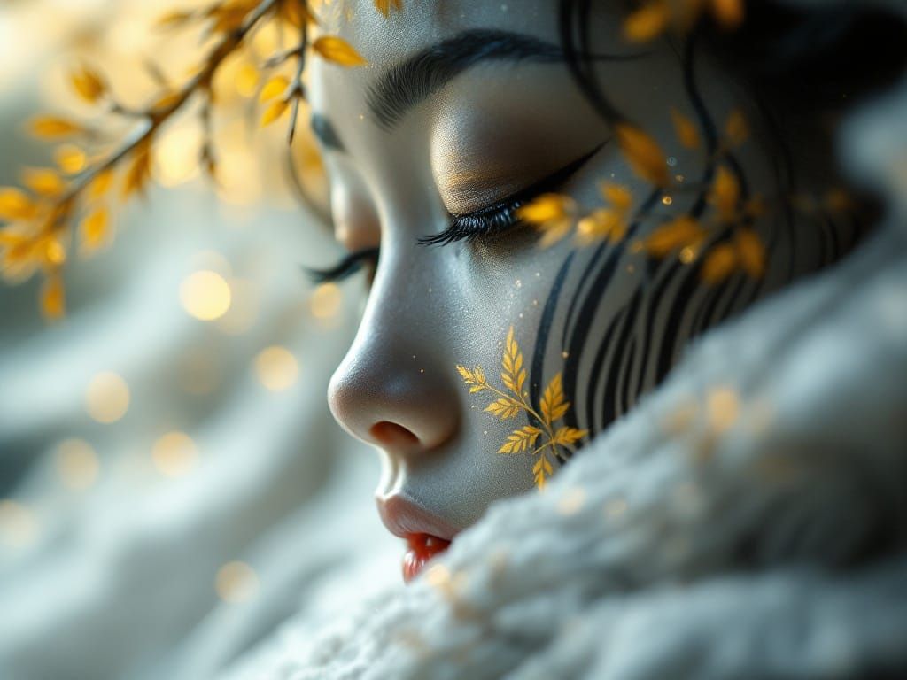 Surreal Bamboo Flute Serenade in Golden Haze