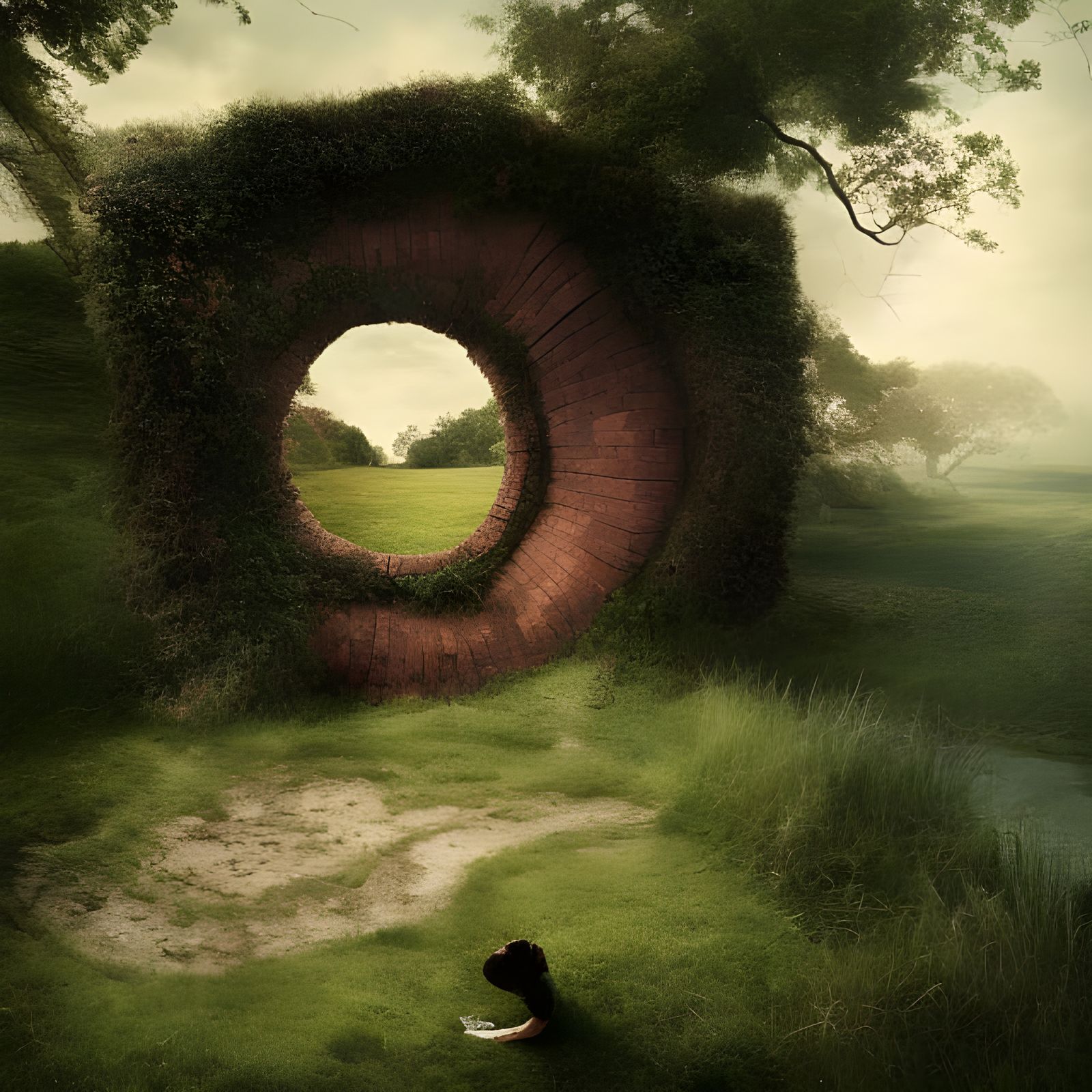 Surreal Portal in Detailed Photorealistic Landscape