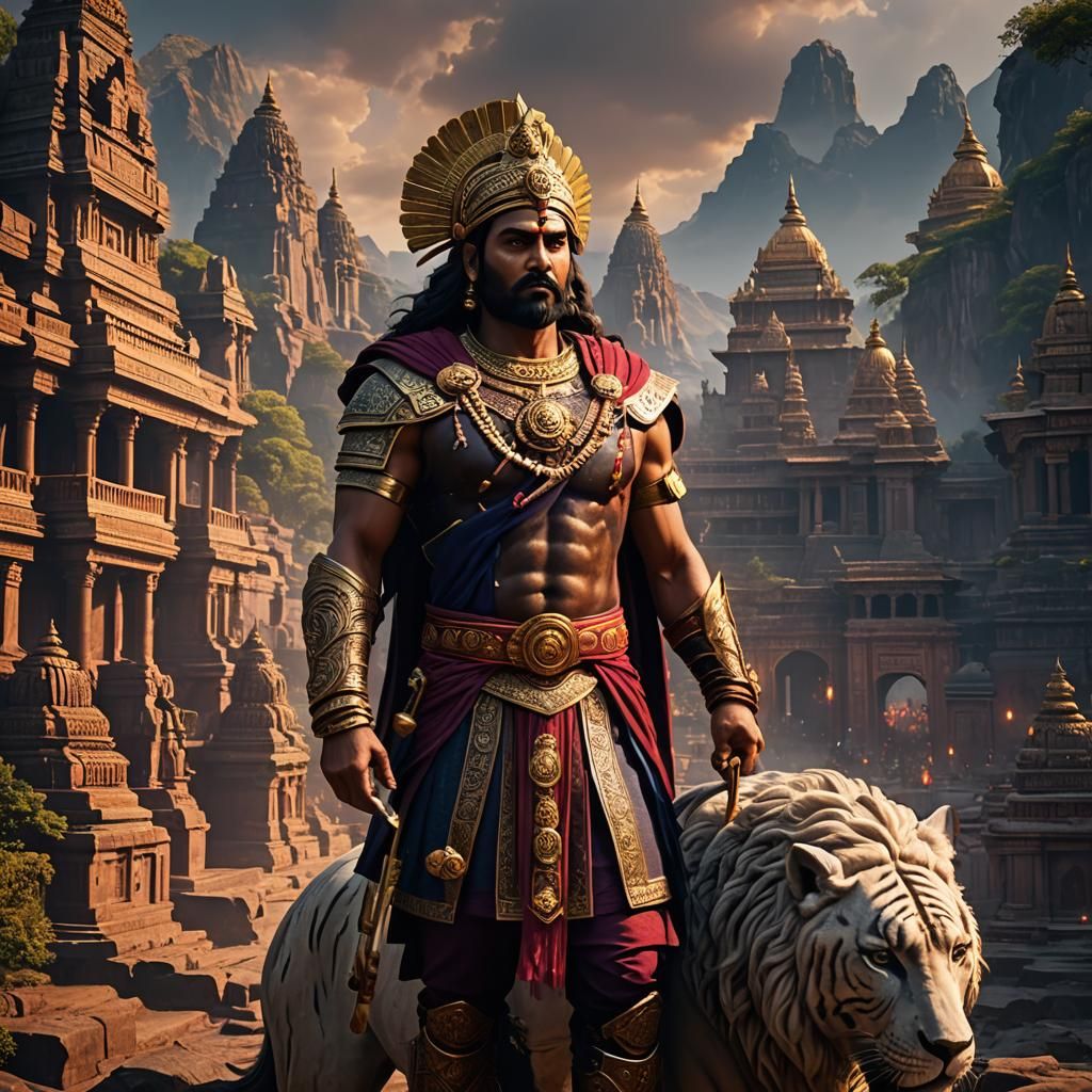 Emperor Chandragupta Maurya: Detailed Matte Painting