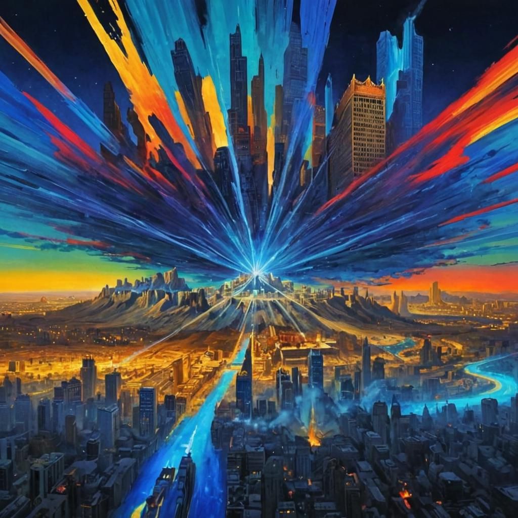 Majestic Futuristic Cityscape: Babylon Zion