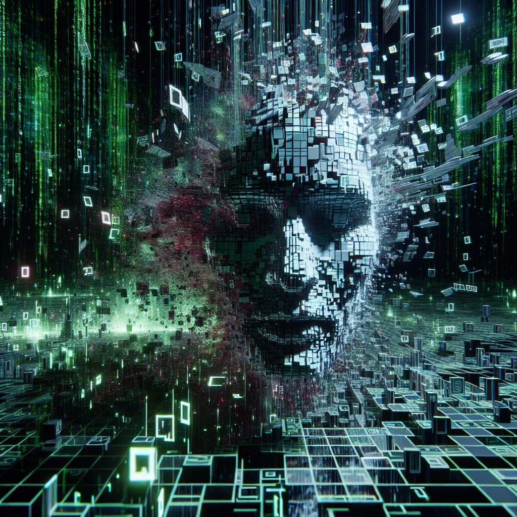 Neon Data Shards Explode in Cyberpunk Chaos