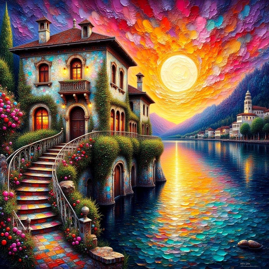 Epic Italian Villa Overlooks Vibrant Lake Como at Sunset