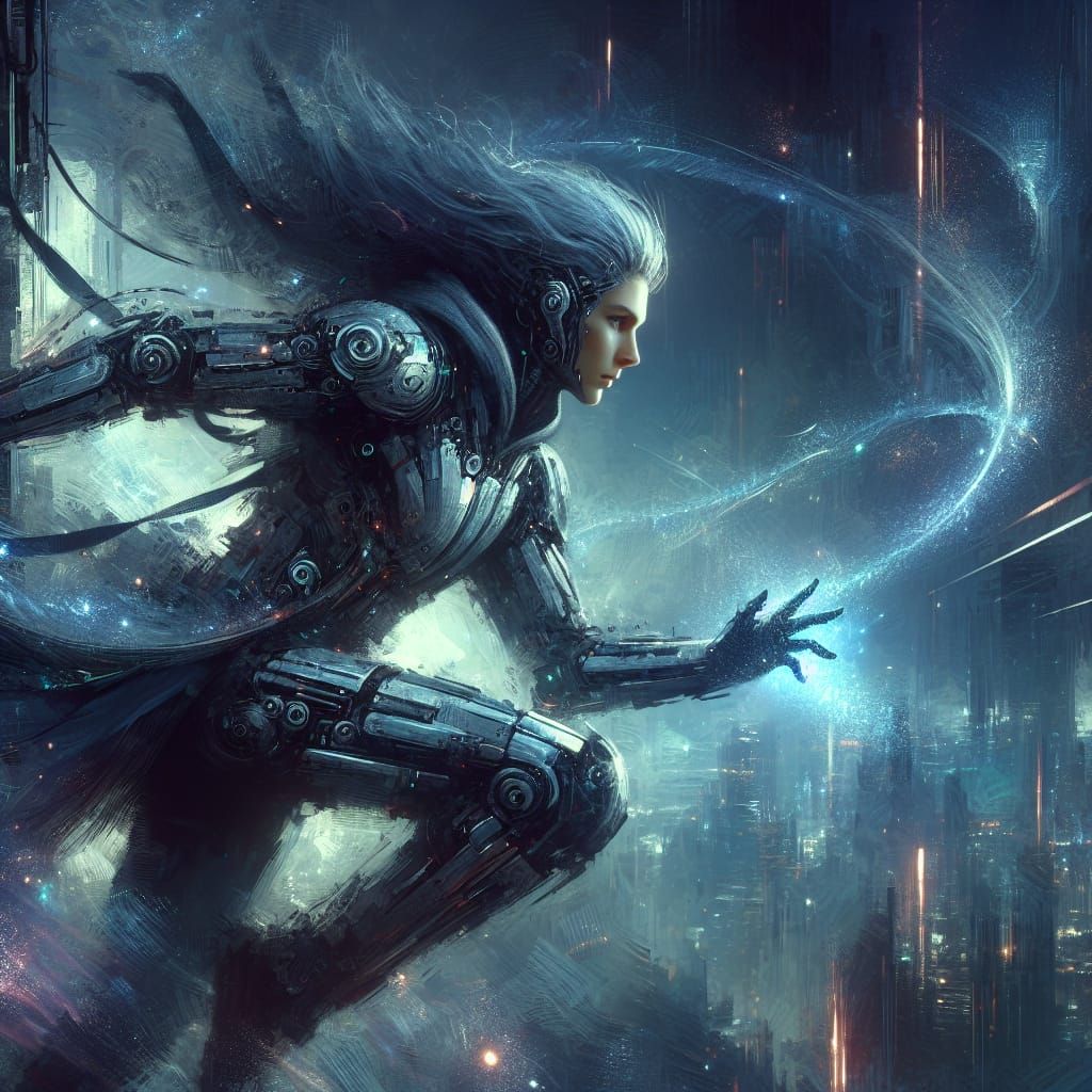 Futuristic Parkour Witch Concept Art