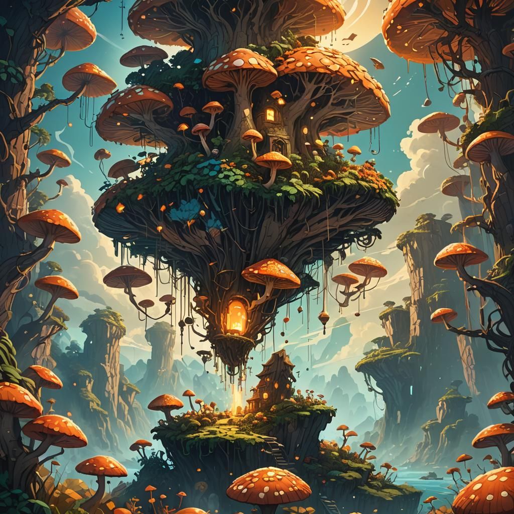 Majestic Gigacheep Soaring Near Island Nest