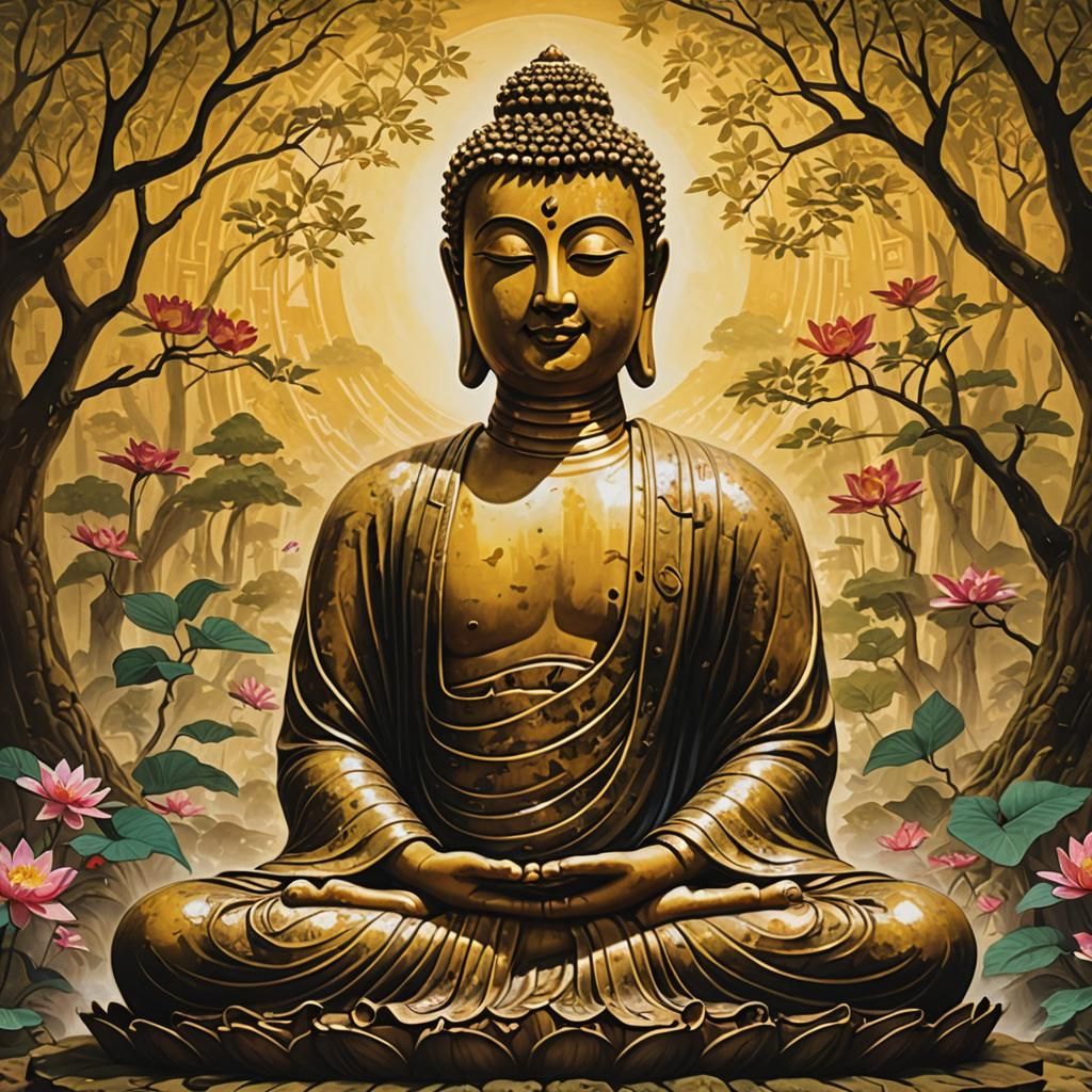 Serene Buddha: Radiating Happiness and Inner Peace