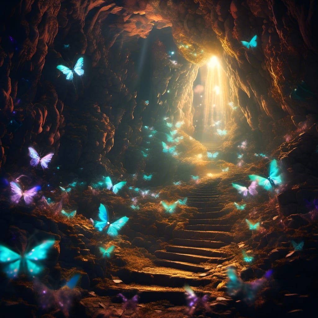 Glittering Faery Realm Descent with Luminous Fairies