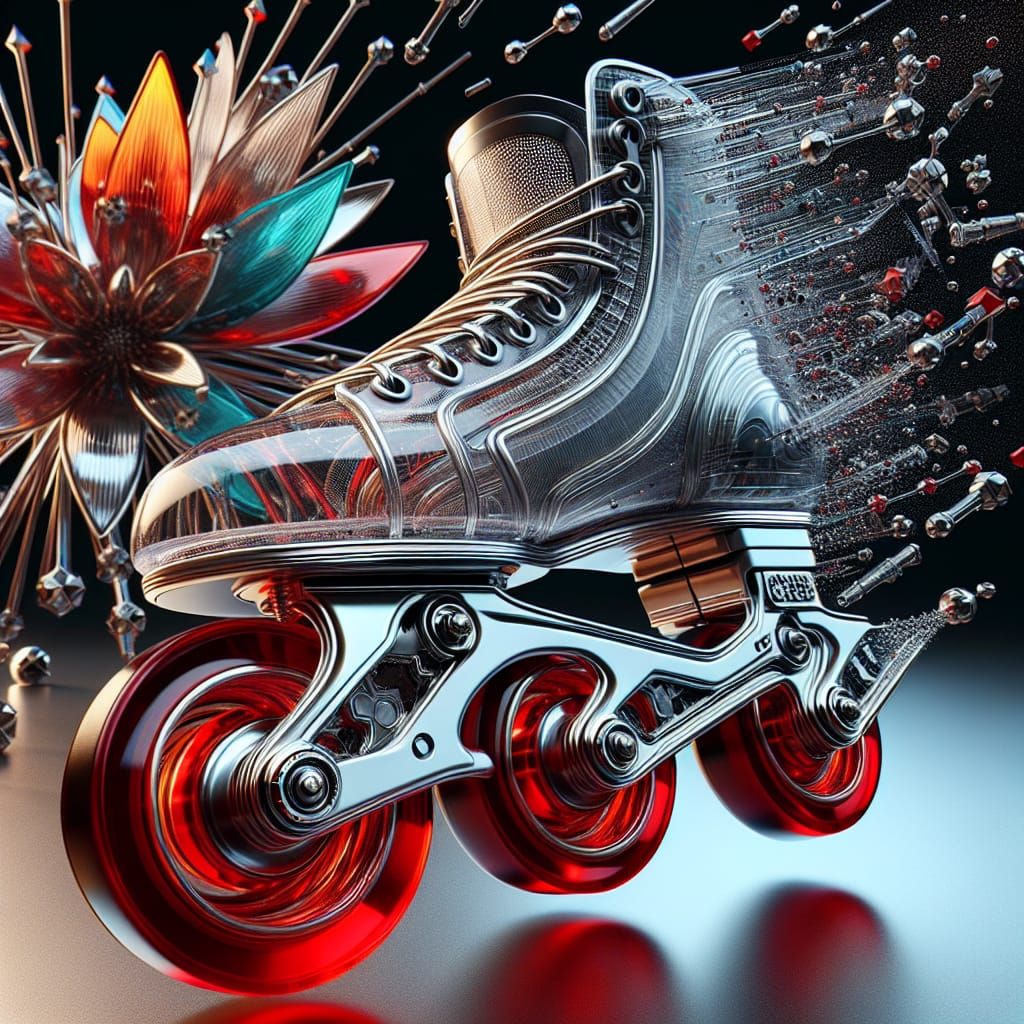 Glass Skate Spins in Steampunk Flower Garden