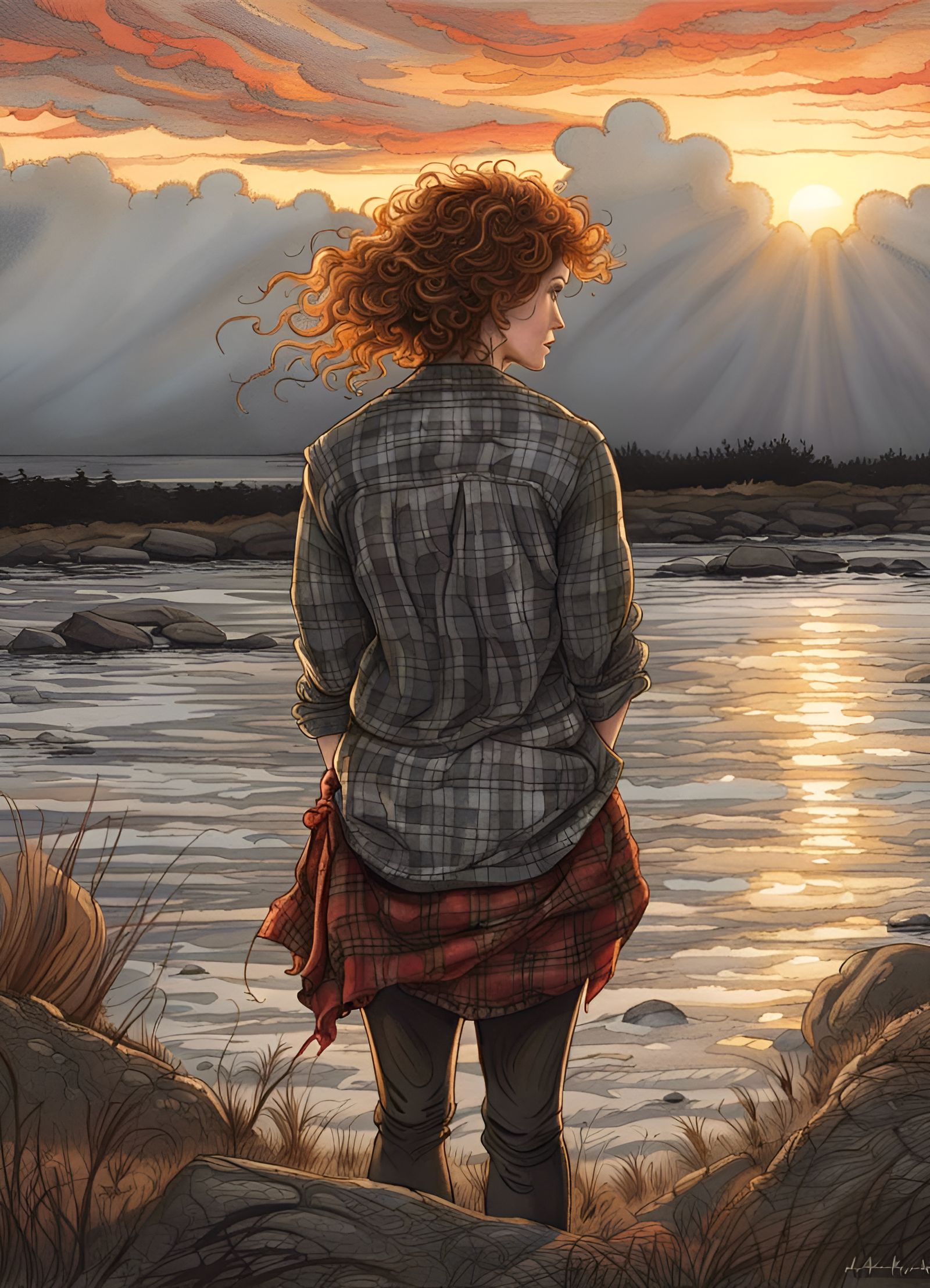 Redhead in stolen flannel shirt