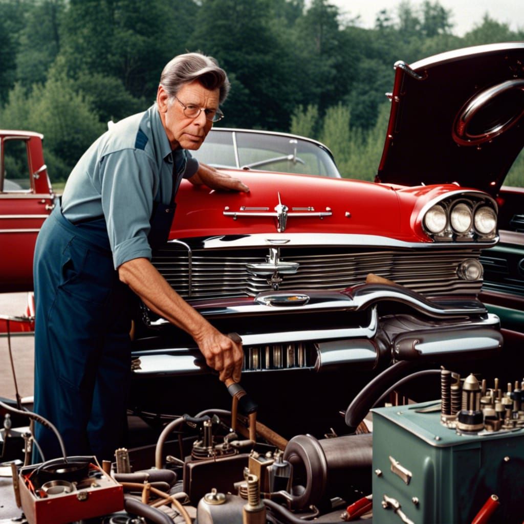 Stephen King as Car Mechanic, 1958 Plymouth Fury