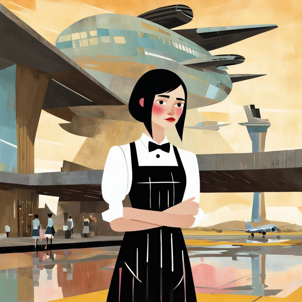 Princess Waitress in Distorted Storybook Architecture