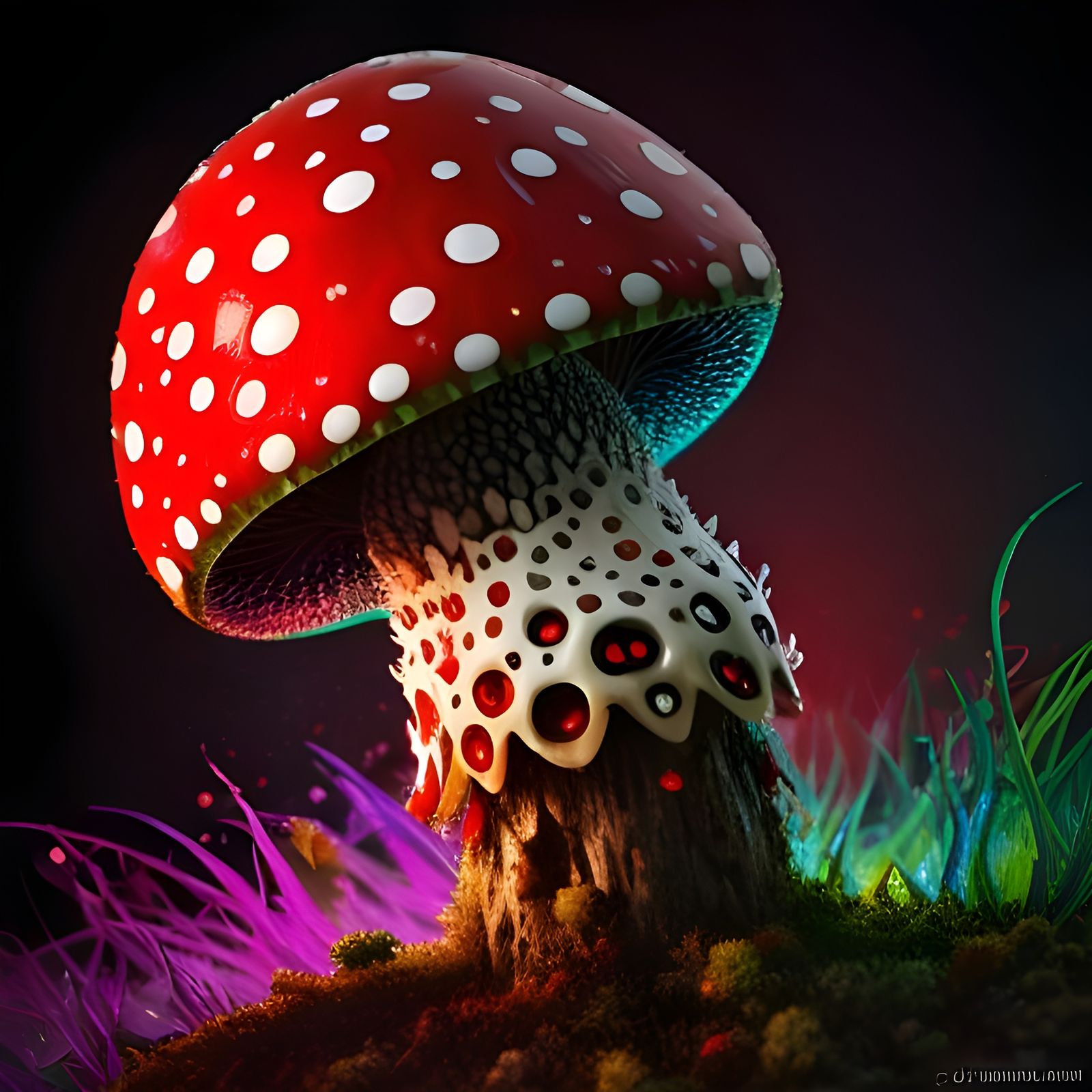Amanita Muscaria Online Store Logo in Splash Art Style