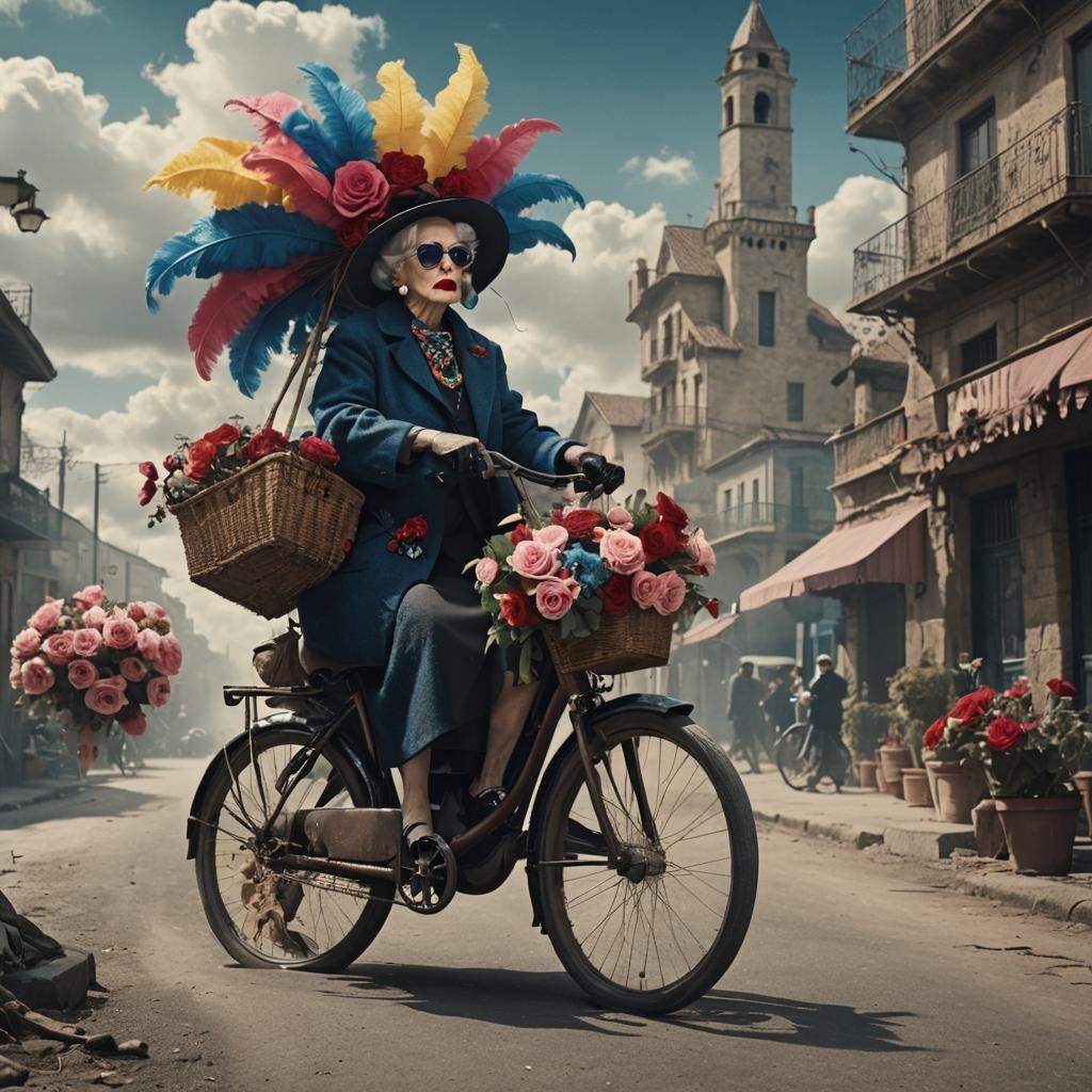 Dramatic Film Noir Portrait of a Stylish Senior Woman