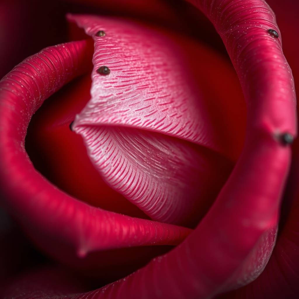 Hyper Detailed Red Rose Petal in Cinematic Digital Art Style