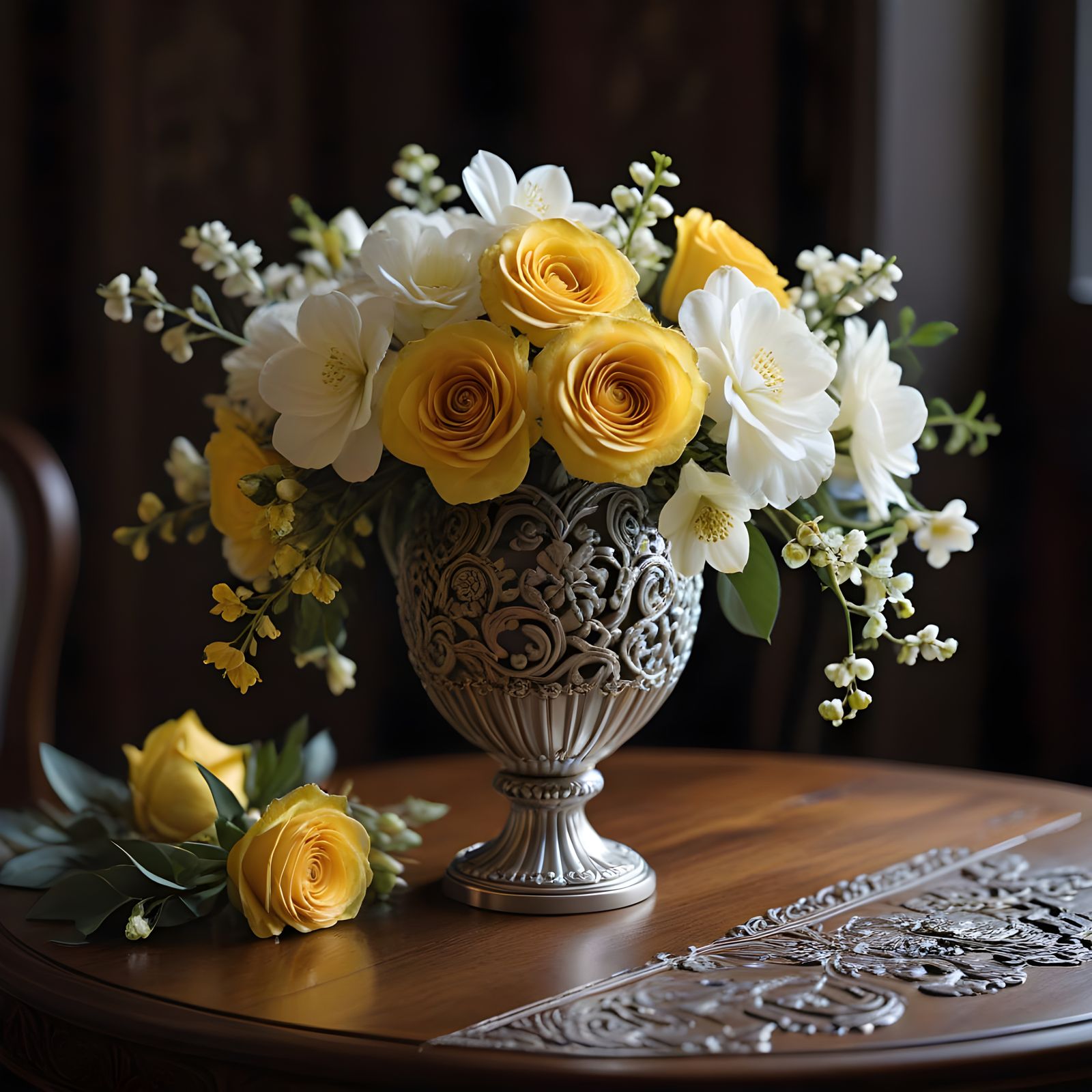 Surreal Portraiture in Vibrant Yellow and Silver