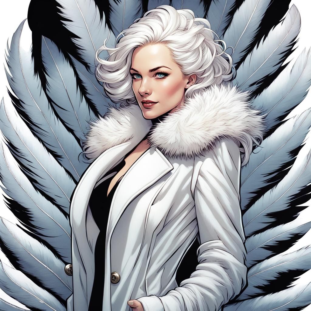 Feathered Businesswoman: Comic Book Art Portrait