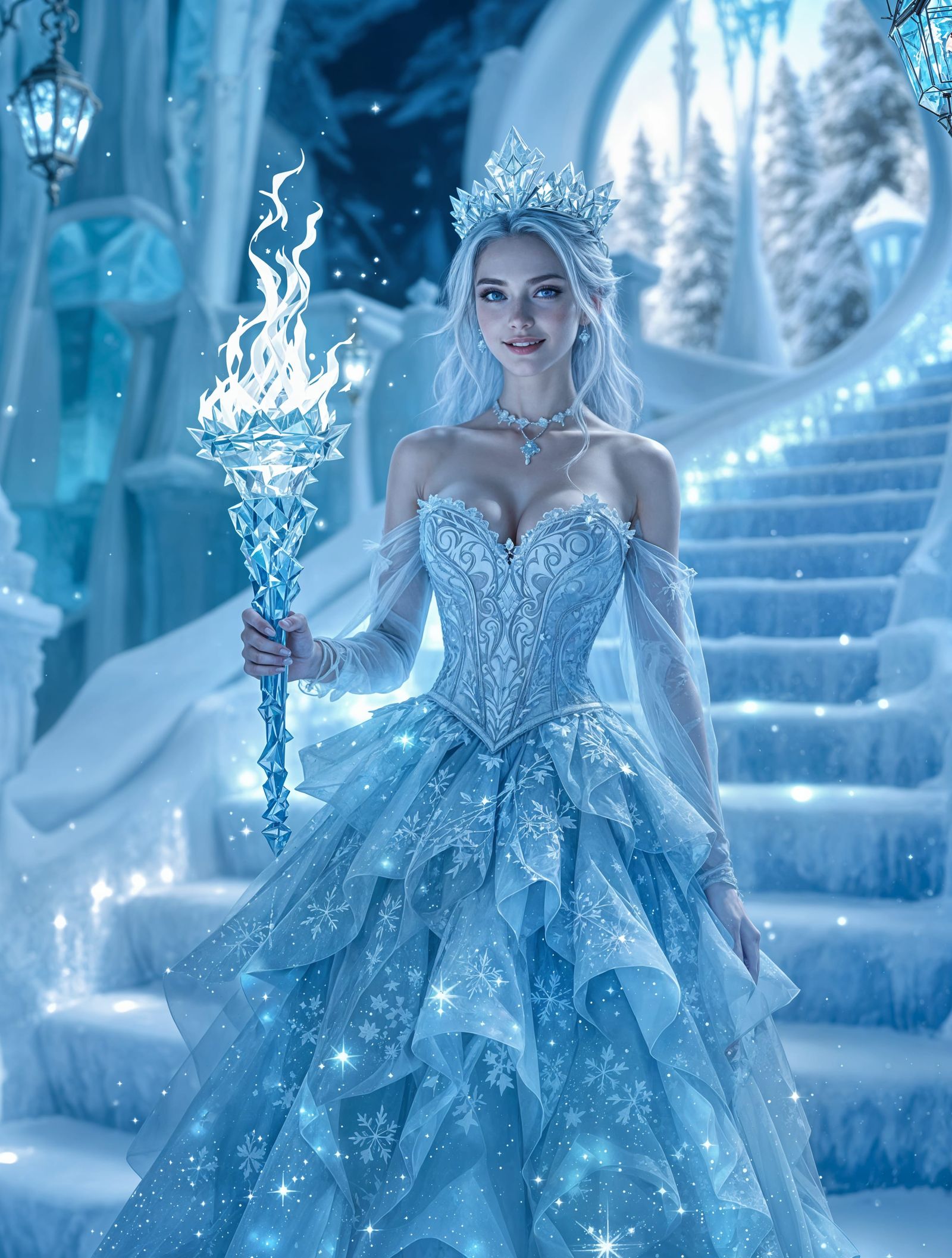 Ethereal Ice Queen in Winter Wonderland