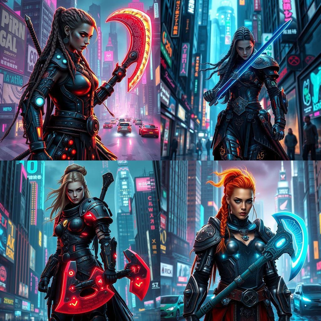 Cyberpunk Viking Warrior