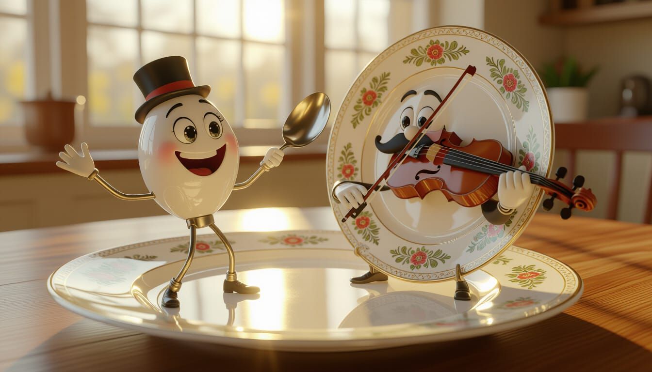 Anthropomorphic Cutlery Ensemble Performs Joyful Melody