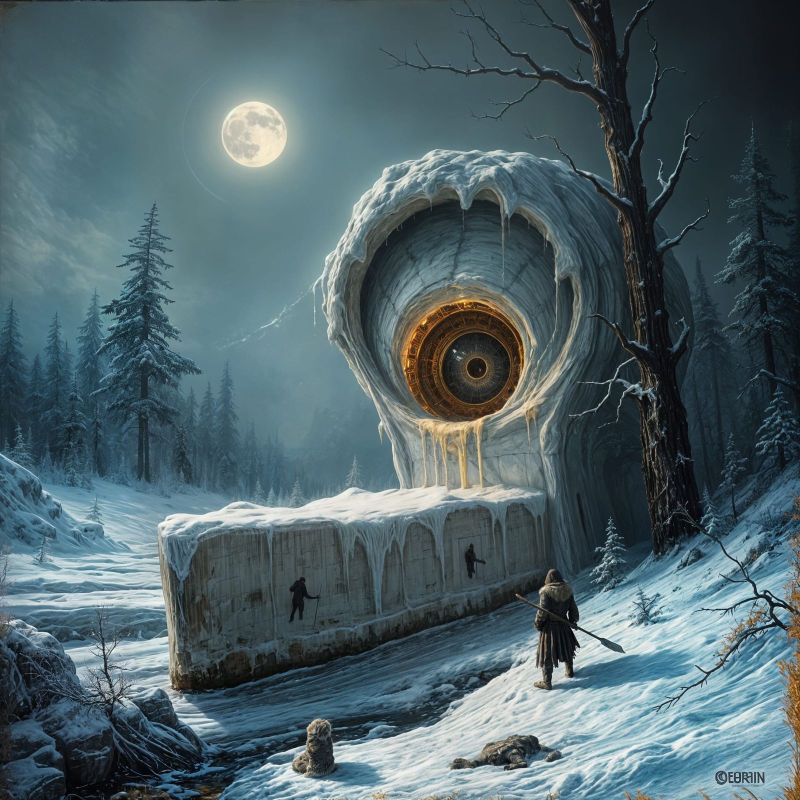 Surreal Ice Horror with a Watchful Eye