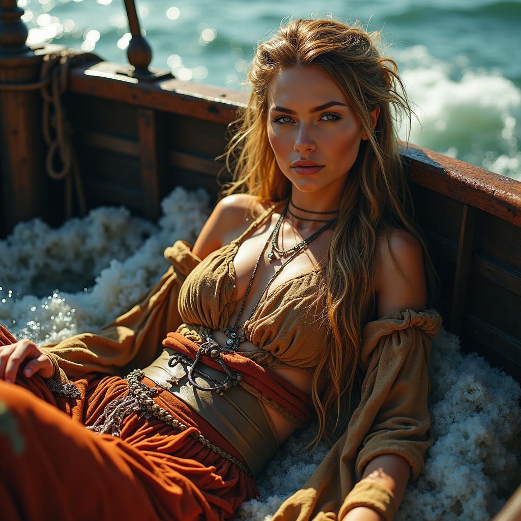 Regal Pirate Woman in Hyperrealistic Portrait