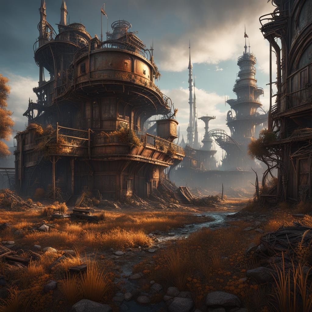 Post-Apocalyptic Wonderland: Detailed Matte Painting