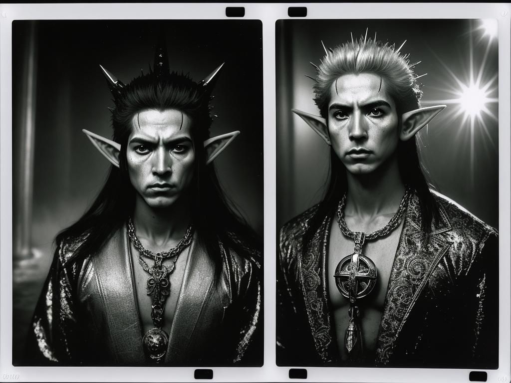 Sci-fi Elf Portrait as Infrared Polaroid