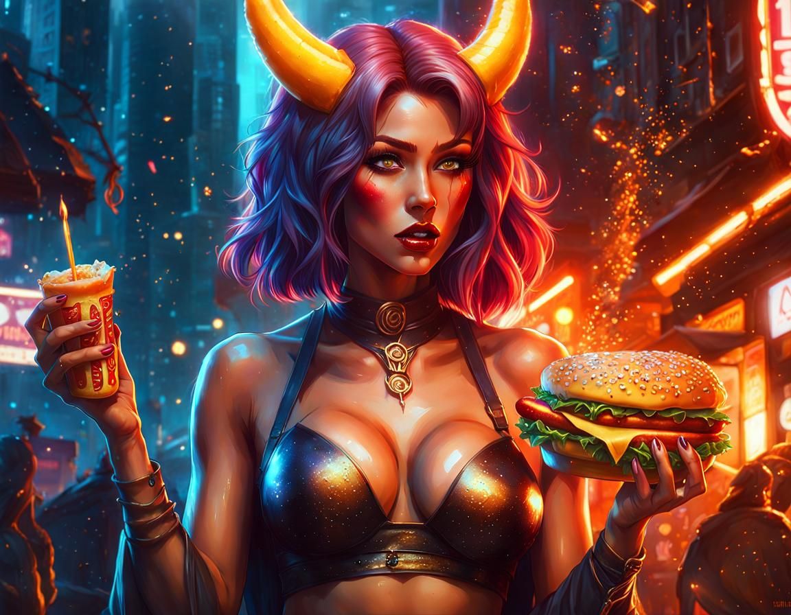 Double Cheeseburger Demon Girl Delaney