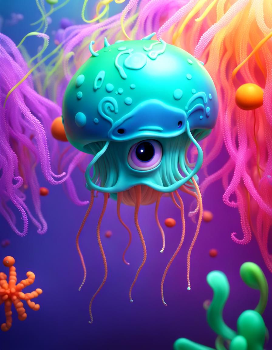 Jellyfish Concept Art in 3D Style
