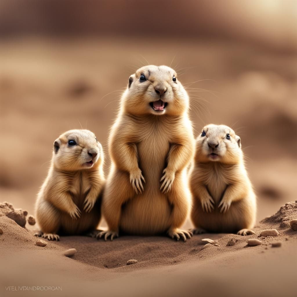 Cute baby prairie dogs