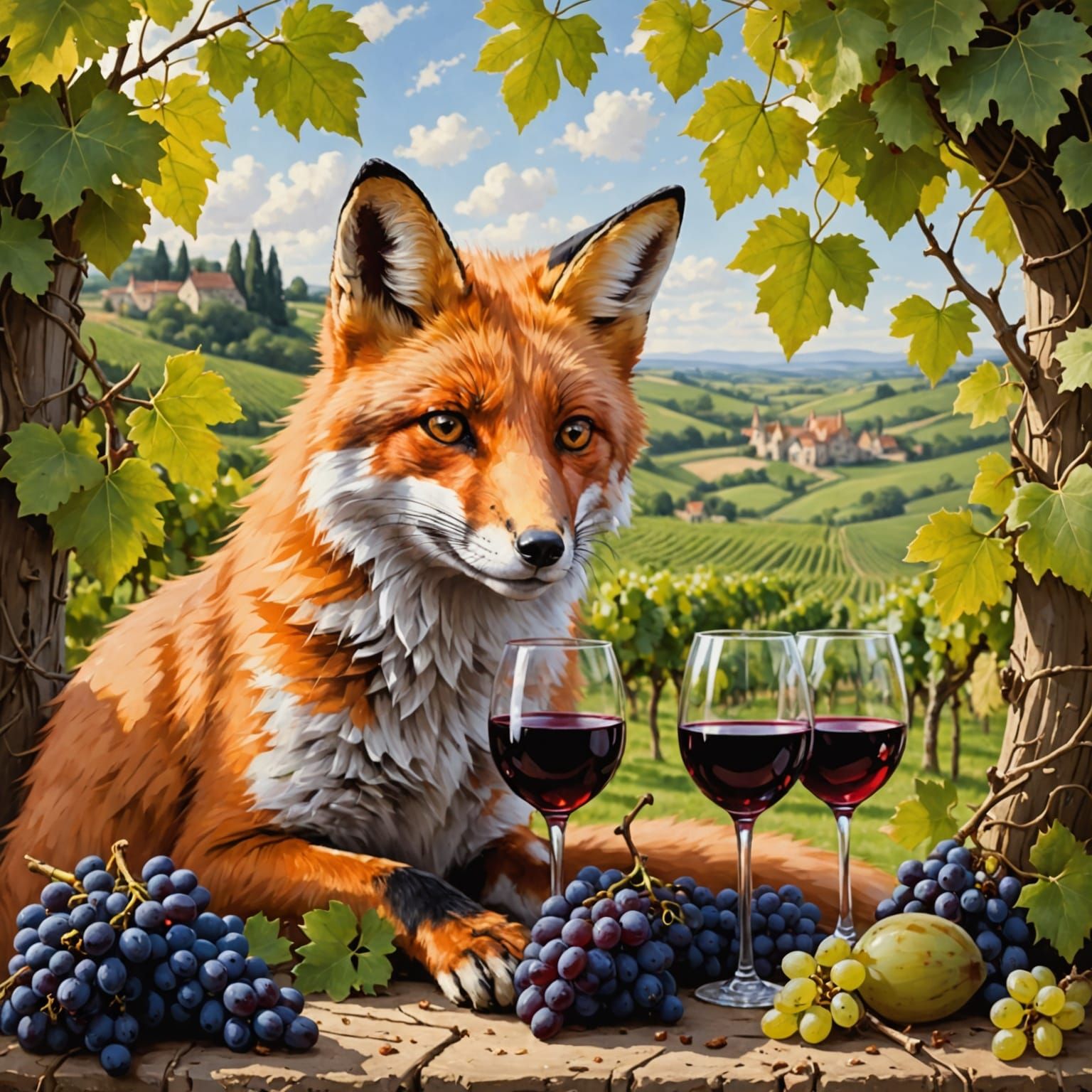 Frustrated Fox Laments Unreachable Grapes