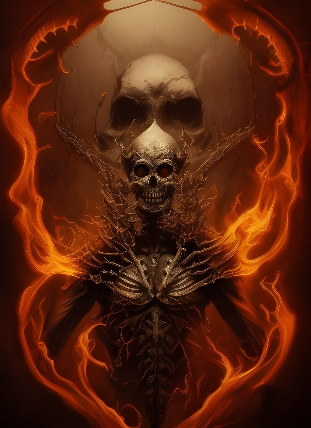 Skeleton King of Hell in Nordic Armor