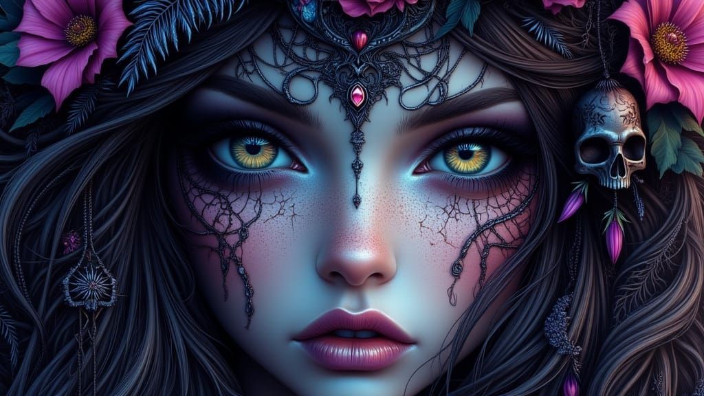 Whimsical Cute Goth Gal