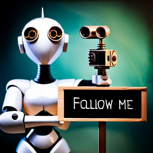 Robot Heron Teacher with Steampunk Engine